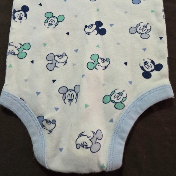 Disney Baby Mickey Mouse Bodysuit Blue Trim Accent 3-6 Month 100% Cotton - Picture 7 of 7